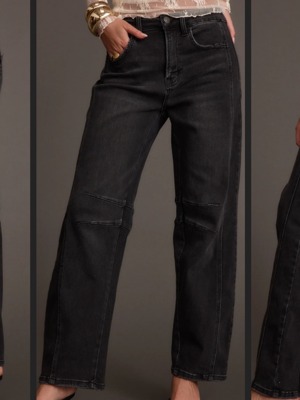 12th Tribe Muse Washed Black Barrel Denim Jeans Size 27